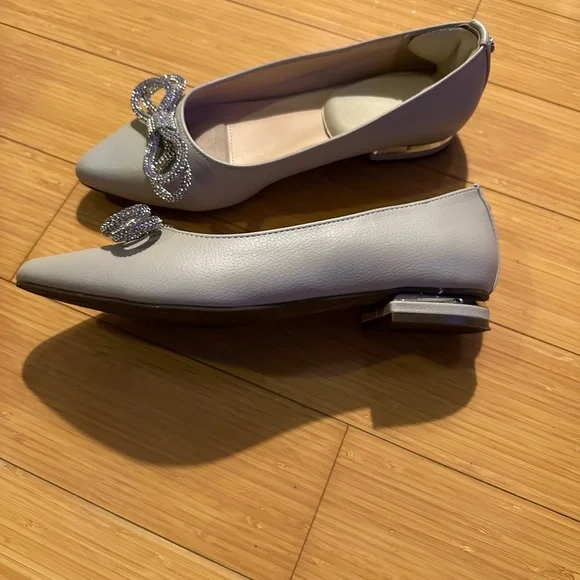 Gray Women's Flats with Bow Detail - Picture 2 of 4